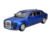 Modèle Voiture Miniature 1:24 for Aurus Motors Aurus Senat Berline Luxe Russe en Alliage Métal Moulé sous Pression Modèle Voiture avec Son Et Lumière Modèle réduit Voiture(Blue Box)