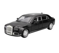 Modèle Voiture Miniature 1:24 for Aurus Motors Aurus Senat Berline Luxe Russe en Alliage Métal Moulé sous Pression Modèle Voiture avec Son Et Lumière Modèle réduit Voiture(Black Box)