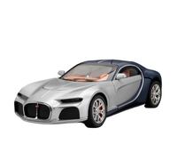 Modèle Voiture Miniature 1:24 for Bugatti Atlantic Modèle De Voiture en Alliage Moulé Pression Modèle Voiture avec Lumières Sons Super Voiture De Sport Modèle réduit Voiture(SilverBlue)