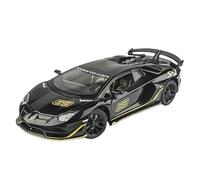 Modèle Voiture Miniature 1:24 for Lamborghini Aventador SVJ63 Modèle De Voiture De Sport en Alliage Moulé sous Pression en Métal avec Son Et Lumière Modèle réduit Voiture(Black Box)