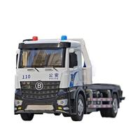 Modèle Voiture Miniature 1:24 for Modèle De Camion-citerne À Pompe Ciment Plateau en Alliage Modèle Véhicule Ouverture Porte Sonore Et Lumineuse Modèle réduit Voiture(JD8708 White)