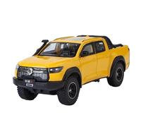 Modèle Voiture Miniature 1:24 for Modèle Voiture Great Wall POER Alliage Moulé sous Pression Modèle Camionnette Tout-Terrain Sonore Et Lumineux Modèle réduit Voiture(Yellow)