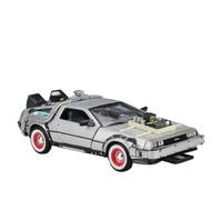 Modèle Voiture Miniature 1:24 for Retour vers Le Futur Time Machine DMC-12 Delorean Modèle Voiture en Alliage Moulé sous Pression Collection Métal Modèle réduit Voiture(3 with Box)