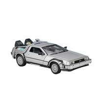 Modèle Voiture Miniature 1:24 for Retour vers Le Futur Time Machine DMC-12 Delorean Modèle Voiture en Alliage Moulé sous Pression Collection Métal Modèle réduit Voiture(1 with Box)