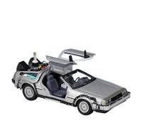 Modèle Voiture Miniature 1:24 for Retour vers Le Futur Time Machine DMC-12 Delorean Modèle Voiture en Alliage Moulé sous Pression Collection Métal Modèle réduit Voiture(2 with Box)