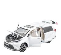 Modèle Voiture Miniature 1:24 for Toyota Sienna MPV Van Modèle De Voiture Moulé sous Pression Miniature Tirer Son Et Lumière Modèle réduit Voiture(White Boxed)