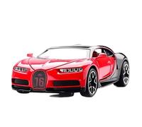 Modèle Voiture Miniature 1:32 for Bugatti Chiron Modèle Voiture Alliage Moulé sous Pression Métal Super Voiture Sport Lumière Modèle Voiture Tirer Modèle réduit Voiture(Red)