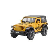 Modèle Voiture Miniature 1:32 for Jeep Wrangler Rubicon Tout-Terrain Modèle Voiture Alliage Moulé Pression Métal Moulé Pression Modèle Voiture Lumière Modèle réduit Voiture(Yellow)