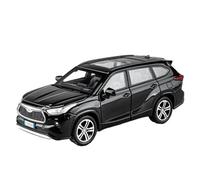 Modèle Voiture Miniature 1:32 for Toyota Highlander 2023 SUV Alliage Moulé sous Pression Modèle Voiture Lumière vers L'arrière Ornements Exquis Collection Modèle réduit Voiture(Black)