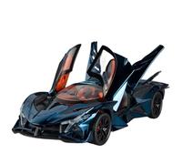Modèle Voiture Miniature Modèle Alliage Moulé sous Pression for Apollo Evo IE, 1:24, Son Et Lumière Porte Arrière Pouvant S'ouvrir, Véhicule Miniature Modèle réduit Voiture(Evo Blue)