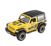 Modèle Voiture Miniature Modèle De Véhicule Tout-Terrain Alliage Moulé sous Pression Jeep Wrangler Rubicon 1941 L'échelle 1:32 avec Décoration Lumineuse Modèle réduit Voiture(Yellow with Box)