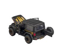 Modèle Voiture Miniature Modèle Réduit Voiture Alliage Métallique Moulé Pression Jeep Wrangler Rubicon 1941 À L'échelle 1:32 avec Lumière Rétrofriction Modèle réduit Voiture(Black No Box)