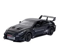 Modèle Voiture Miniature Modèle Voiture Alliage Moulé sous Pression Nissan GTR CRS2 1:32 avec Suspension Roue Arrière Simulée Et Sonore Et Lumineuse Modèle réduit Voiture(Black)