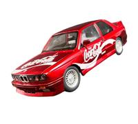 Modèle Voiture Miniature Modèle Voiture en Alliage Moulé sous Pression Peint Édition Mpower Flower BMW M3 E30 1988 Échelle 1:24 avec Son Et Lumière Modèle réduit Voiture(Red with Box)