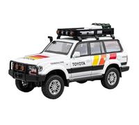 Modèle Voiture Miniature Modèle Voiture Tout-Terrain en Alliage Moulé sous Pression 1:24 for Toyota LC80 Ornements Souvenirs Et Objets De Collection Modèle réduit Voiture(White with Box)