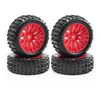 ModèLe Voiture Rc Pour Arrma Pour Typhon Pour Grom 2S 1/18 4 Pièces 69mm Pneu En Caoutchouc 12mm Hex RC Voiture Réparation Modifier Mise À Niveau Accessoires(Red)