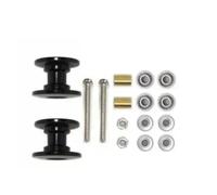 ModèLe Voiture Rc Pour Tamiya Pour Mini 4WD 2 Galets Guidage Doubles Aluminium 12-13 Mm 95423 Pièce Rechange Légère Accessoires Modèles Réduits Voitures Radiocommandées(Black)