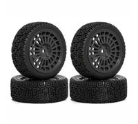 ModèLe Voiture Rc Pour Tamiya XV01 XV02 Pour TT01 Pour TT02 PTG-2 1/10 4 Pièces 68mm Pneus Rallye RC Pour Voiture De Course Ensemble Mise À Niveau Pneu Roue En Caoutchouc(Black)