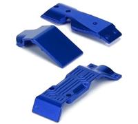 ModèLe Voiture Rc pour Traxxas 1/10 pour E-revo pour VXL 2.0 86086-4#8637 Avant 2 Arrière 1 Pièce Plaque Protection Châssis Garde RC Voiture Mise À Niveau(Blue,Set)