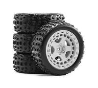 ModèLe Voiture Rc Pour Traxxas Pour Arrma Pour 2S Pour Typhon Pour Grom ARA2106 1/18 4 Pièces Moyeux Roue Pneus Rc Réparation Améliorée Modifier Accessoires(WHITE)