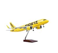 Modèles à l'échelle Avions pour A320 Neo Spirit Airlines Aircraft Model 47cm Scale Model Airplanes W Light and Wheel Leting Gear Collecitble 1 80(with Light)