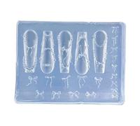 Modèles d ' art d ' ongles en Silicone de qualité professionnelle, moules de nœud papillon de fleur, moule d ' art d ' ongles pour fournitures de fabrication de bijoux en résine, outils réutilisables