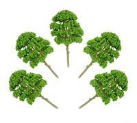 Modèles d'Arbres Verts 1:50-75 pour Diorama 5pcs | Lot de 5 , ciment plastique pour robuste, finition verte, pour réseaux ferrés, pour facile coller