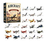 Modèles d'avions Calendrier compte à rebours Noël 24 Avent des avions | Compte à rebours de 24 jours pour le calendrier de Noël pour chambre d'enfant, bureau, entrée, bibliothèque