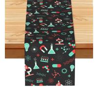 Modèles de Chimie Verte et de Science,Chemin de Table en Imitation Lin pour Salle à Manger ou réception, 33 x 183 cm