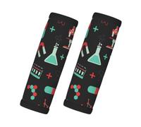 Modèles de chimie verte et de science, Lot de 2 protections pour poignées de valise, housses de poignée souples et confortables, étiquette à bagages