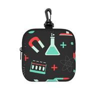 Modèles de Chimie Verte et de Science,Pochette de Rangement carrée à Fermeture éclair, Porte-Monnaie en néoprène, Petit Portefeuille, Pochette à Monnaie, Porte-Monnaie
