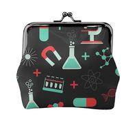 Modèles de Chimie Verte et de Science,Porte-Monnaie en Cuir PU, Petit Portefeuille, Pochette à Monnaie avec Fermoir Baiser