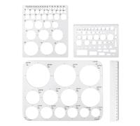 Modèles De Dessin 3 Pièces, Règle 1 Pièce, Modèles De Dessin Creux, Modèles Ronds Artisanaux, Outils De Dessin Ronds Transparents, Modèles De Dessin De Conception, Ensemble De Règles D'Outils