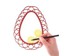 Modèles de dessin, pochoirs de dessin, coffrage d'art, guides de lignes précis, motifs de formes superposées, pour peinture, journal, étude, design, 18 cm rouge et jaune