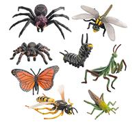 Modèles De Faux Insectes Pour Décoration De Maison, 8 Pièces, Collection De Cadeaux, Jouets D'Apprentissage, Ornements Mignons, Figurines Pour Bébés Et Enfants