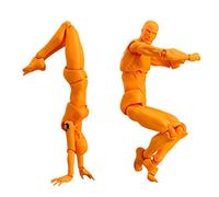 Modèles de Figurines Articulées Mobiles en PVC avec Base, Modèle de Corps Humain de 13 Cm comme Collection ou pour Les Amis, Adaptés à la Décoration de Bureau (Orange1)