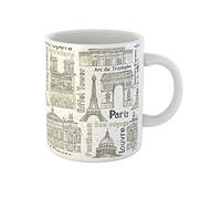 Modèles De Monuments De Paris Tour Eiffel Notre De Arc Triomphe Tasse À Thé Céramique Mug Durable Tasse À Café Cadeaux Amusants Pour Anniversaire Pâques Noël 330Ml