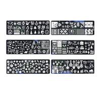 Modèles de nail art, nail art de Noël plaques d'estampage motifs neige Images