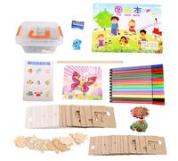 Modèles de peinture pour enfants - Pochoirs réutilisables en bois pour peinture | Carnet de dessin réutilisable à motif creux