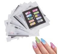 Modèles de Pochoirs à Ongles Aérographe à Ongles Réutilisables 19 × 13 × 2 20pcs Modèle D'impression D'art D'ongle Pochoir Autocollant à Ongles Réutilisable Outil de Manucure