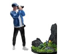 Modèles de scène d'affichage - Mini personnages peints à la main, 1/64 Figurines Diorama | Accessoires d'étagère de bureau pour décoration intérieure, artisanat de paysage de bureau, configuration du