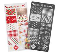 Modèles de tampons pour ongles Série de Noël Plaques d'estampage pour ongles Plaques de flocon de neige Pochoirs d'impression de manucure Modèles de tampons Série de Noël Pochoirs d'impression de