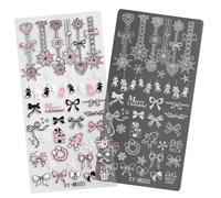Modèles de tampons pour ongles Série de Noël Plaques d'estampage pour ongles Plaques de flocon de neige Pochoirs d'impression de manucure Modèles de tampons Série de Noël Pochoirs d'impression de
