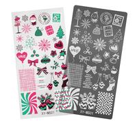 Modèles de tampons pour ongles Série de Noël Plaques d'estampage pour ongles Plaques de flocon de neige Pochoirs d'impression de manucure Modèles de tampons Série de Noël Pochoirs d'impression de