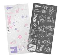 Modèles de tampons pour ongles Série de Noël Plaques d'estampage pour ongles Plaques de flocon de neige Pochoirs d'impression de manucure Modèles de tampons Série de Noël Pochoirs d'impression de