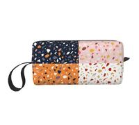 Modèles de terrazzo vectoriels sans Couture, Trousse de Maquillage Trousse à cosmétiques Trousse de Toilette de Voyage Portable Pochette de Maquillage