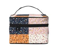 Modèles de terrazzo vectoriels sans Couture, Trousse de Maquillage Trousse à cosmétiques Trousse de Toilette de Voyage Portable Trousse à Crayons