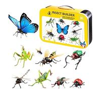 Modèles d'insectes de simulation 4D pour enfants - Jouets d'animaux éducatifs | Papillons, mantes religieuses pour l'apprentissage précoce, Figurines de coléoptères réalistes, Jeu scientifique, Cadeau