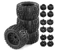 ModèLes Mise Niveau Rc pour Traxxas pour Rustler pour Hoss pour Arrma pour Granite pour Vorteks pour Axial pour Losi pour Redcat 1/10 Pièces Détachées Voitures RC Pneus Hexagonaux(Black)