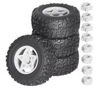 ModèLes Mise Niveau Rc pour Traxxas pour Slash pour Arrma pour Senton pour Vkar SCTX10 pour HPI 1/8-1/10 Pièce Voiture RC 4Pièces Pneu Camion Parcours Court 12-17mm Roue Hexagonale(White)